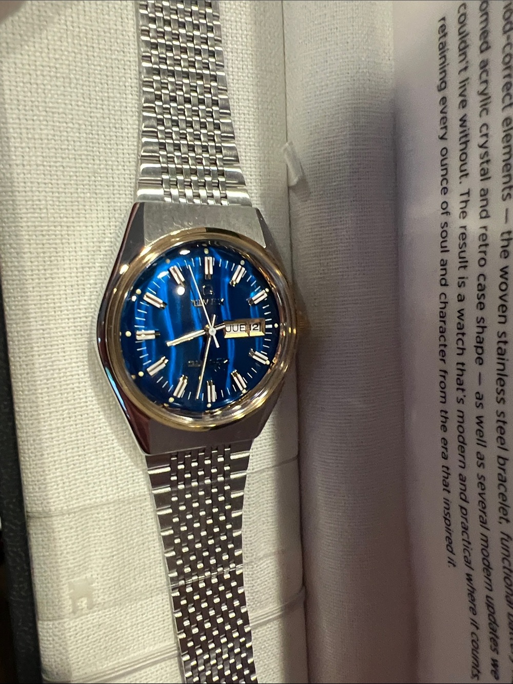 Timex Falcon Eye 1978 Reissue Stainless Steel Watch with Blue Dial